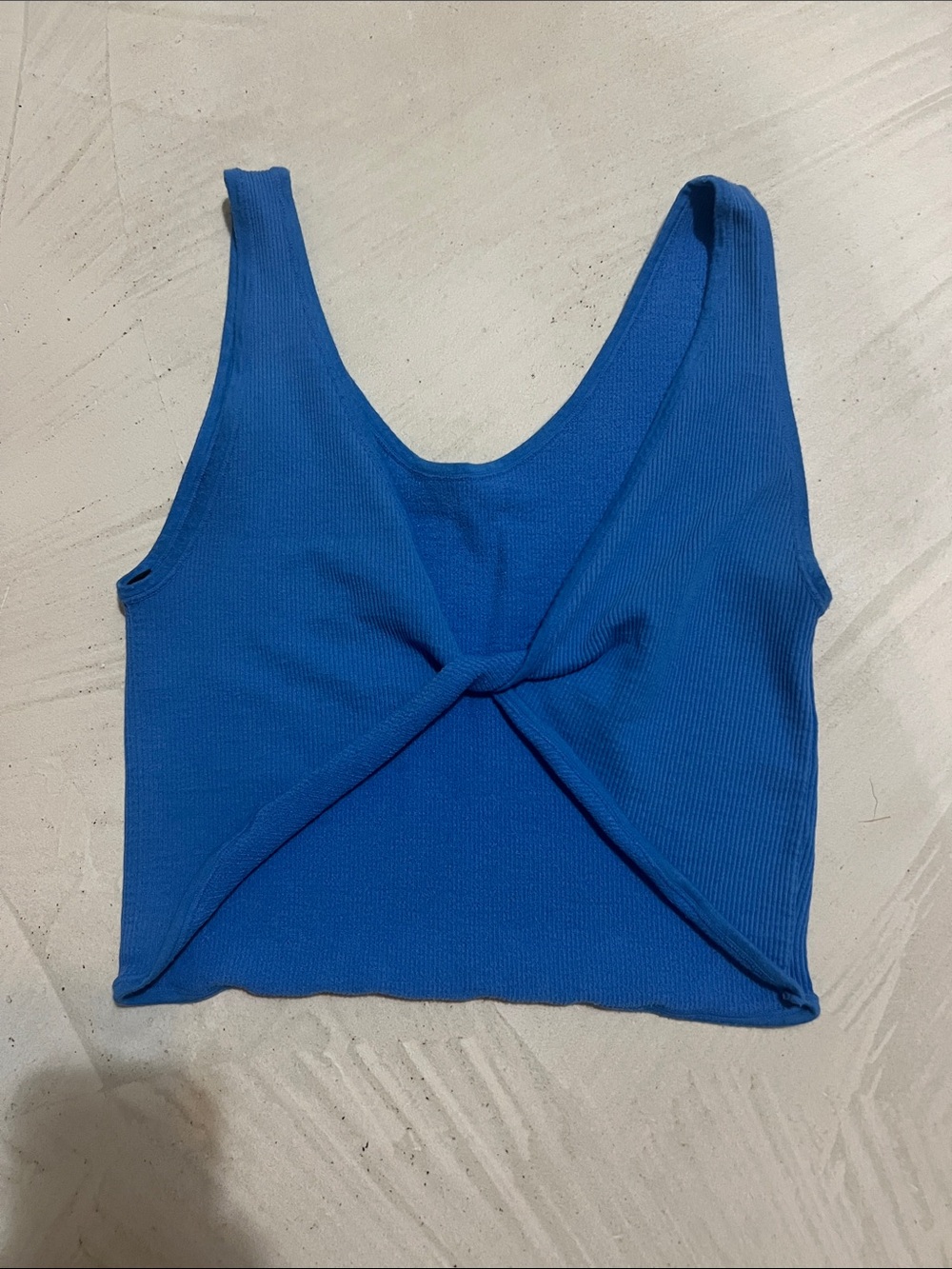 Urban Outfitters “Out From Under” Blue Twist-Front Ribbed Crop Top